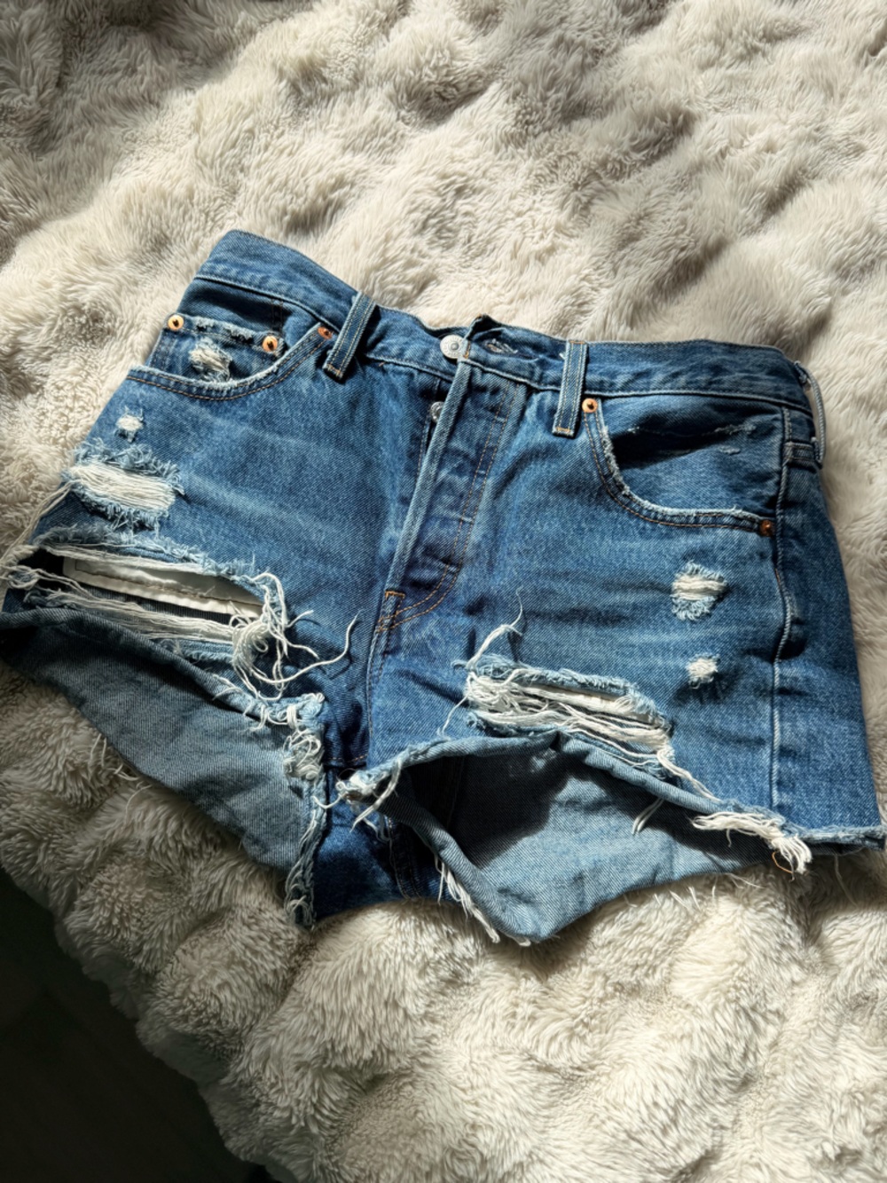 Levi's Classic Blue Denim Jeans with Tan Patch